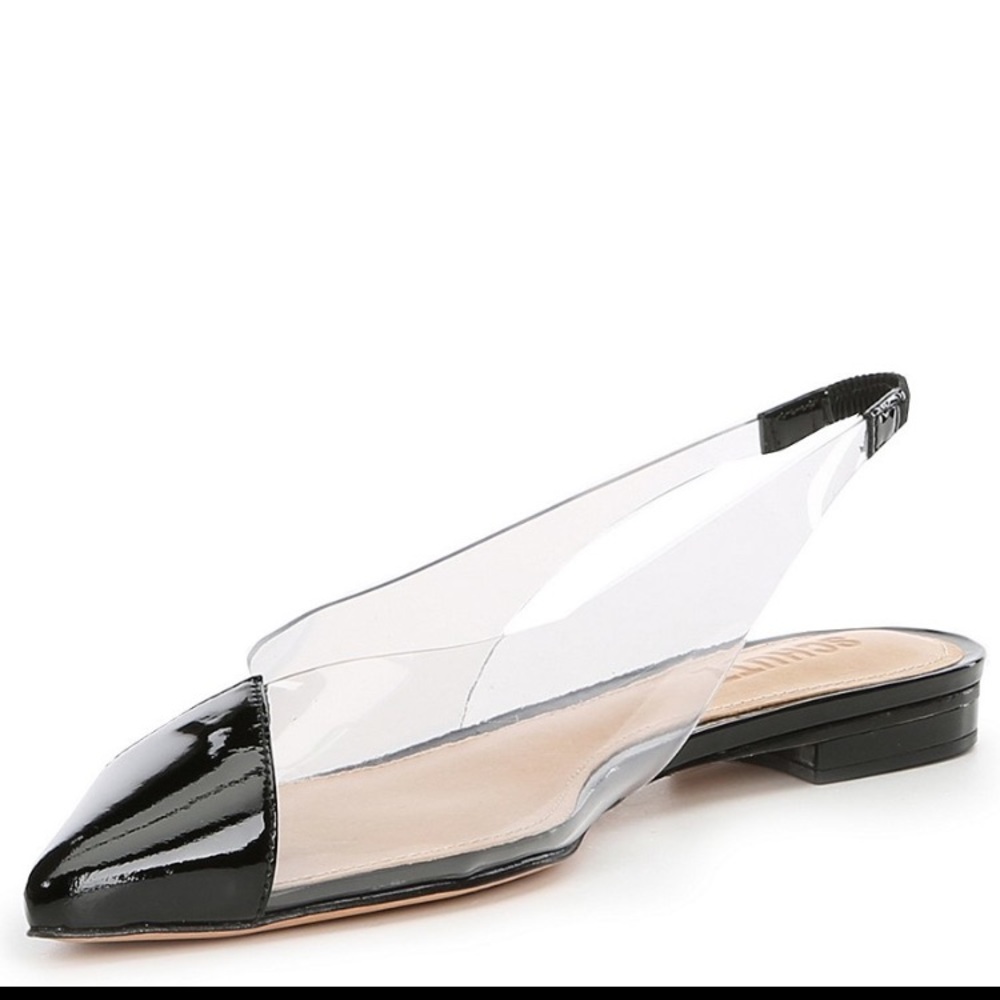 Schutz Brand clear &black patent sling backs- 9m